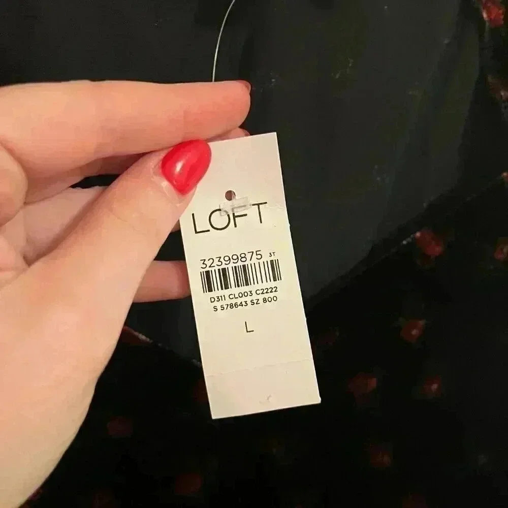 NWT LOFT Floral Velvet Puff Sleeve Blouse